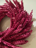 Dried Barley Raspberry Wreath