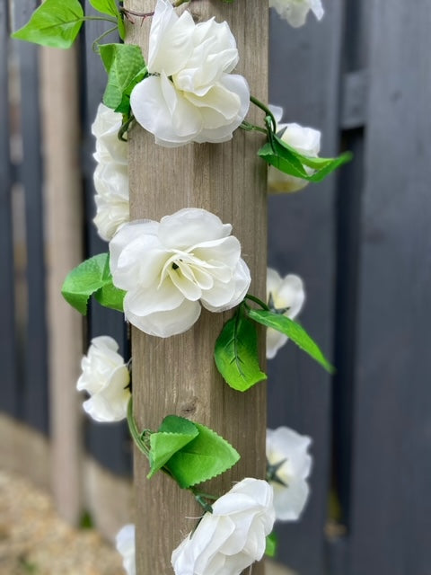 White Rose Garland