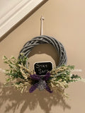 Small Message Wreath - Grey